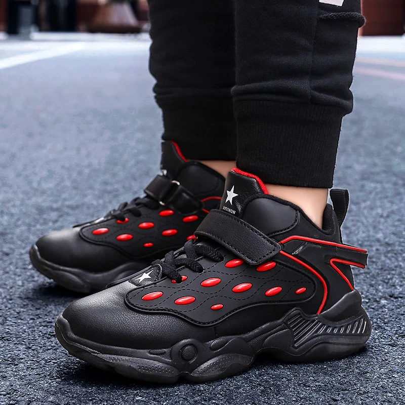 Size29-39-зима; Новинка года; детская обувь; нескользящие спортивные кеды для мальчиков; флисовая хлопковая обувь; утолщенные модные детские кроссовки; cuhk