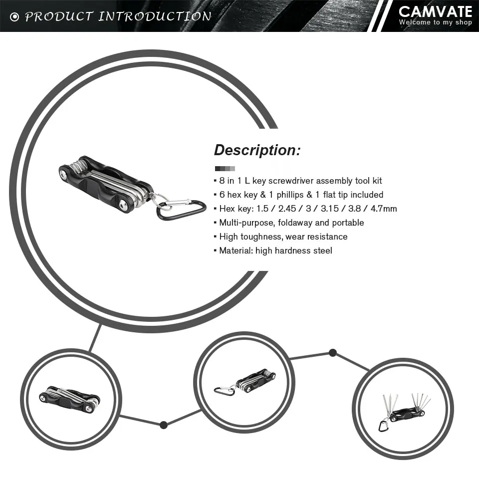 Multi-purpose 8 in 1 Folding Screwdriver Kit Wrench Set Portable Hand Tool Set A