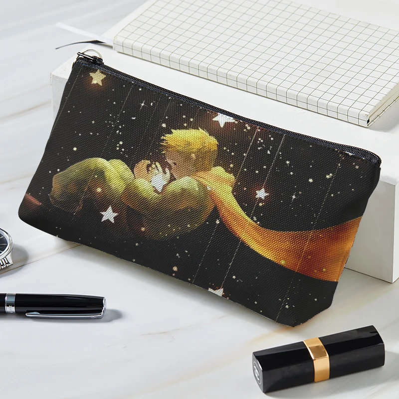 Lovely Cartoon Little Prince Print Canvas Women Makeup Bag Toiletries Organize Portable Travel Cosmetic Bag Female Make Up cases 3