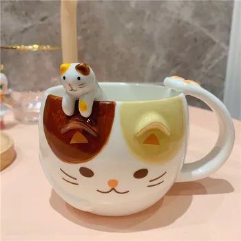 

ins Cute 3d cat mugs cat ceramic cups coffee mug milk breakfast cup