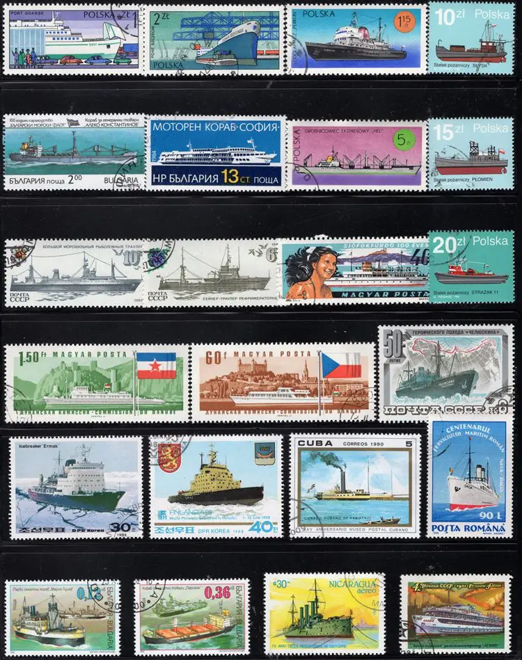 50pcs/lot Modern Boat Ship Stamp Topic All Different From Many