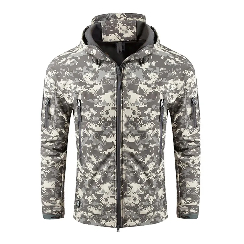 Men Winter Long Sleeve Zipper Outdoor Hooded Sweatshirt Cardigan Tops Autumn Outdoor Jackets A1