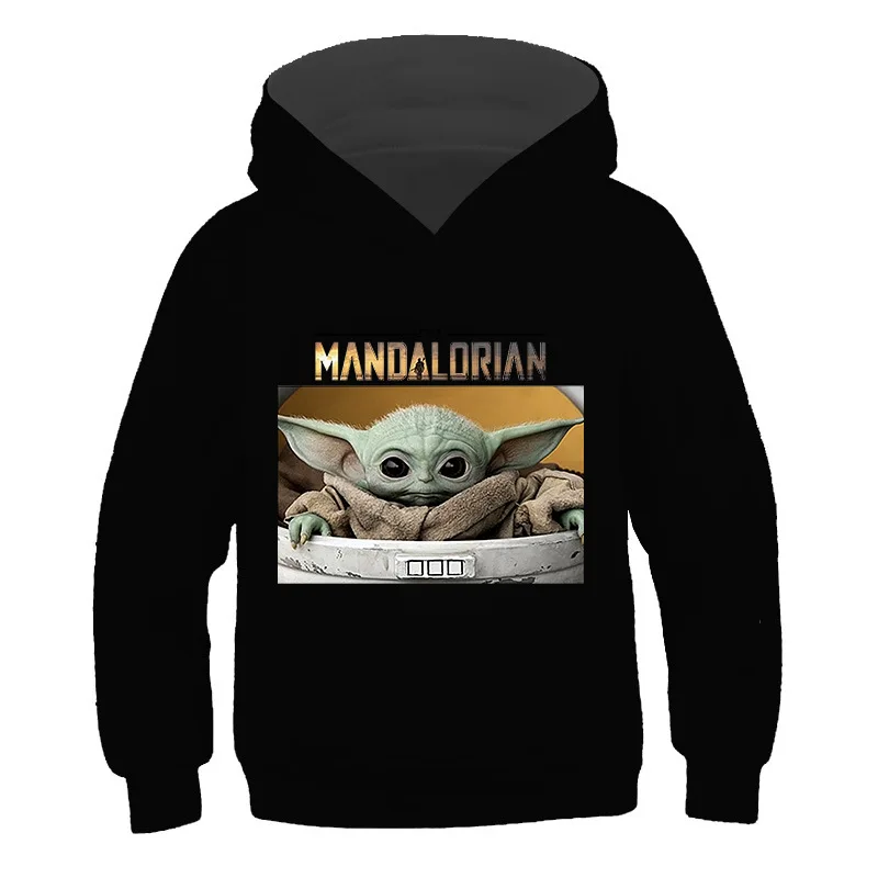 Детские толстовки Yoda свитшот забавные мультяшные для мальчиков милые с длинным