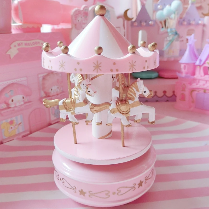 NEW Horse Roundabout Musical Carousel Horse Wooden Carousel Music Box