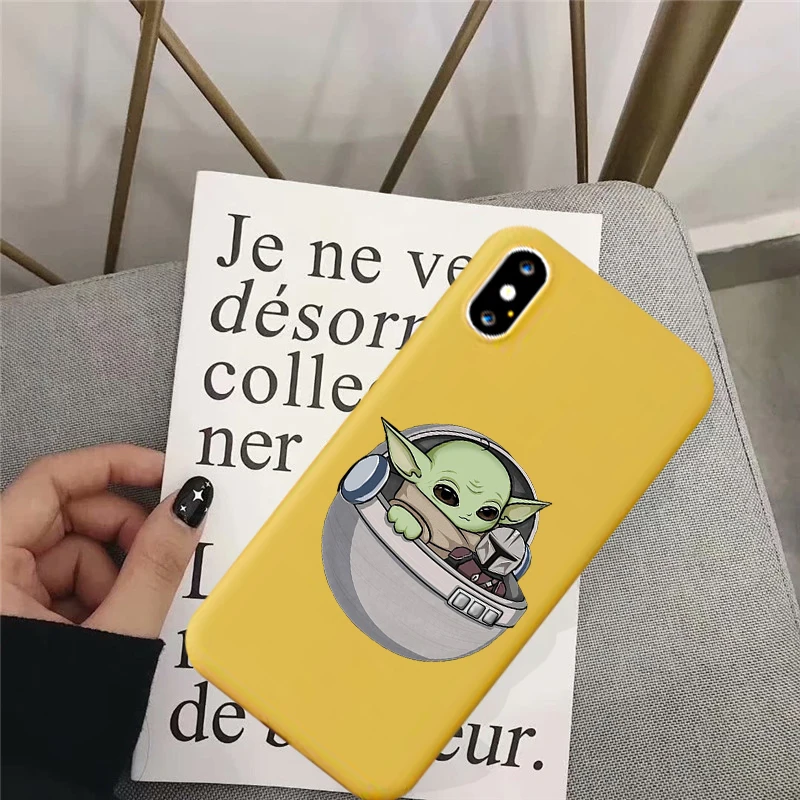 Милый силиконовый чехол для телефона Jamular Kawaii Baby Yoda для IPhone 11 Pro XS Max X XR 7 8 6 6s Plus с мандалорским узором