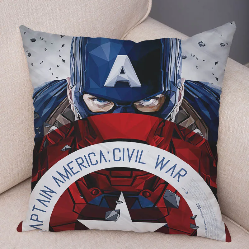 6 Супер мягкий короткий плюшевый мультфильм Marvel Мстители Капитан Америка наволочка Подушка супергероя чехол для дивана Декор Наволочка - Цвет: 6