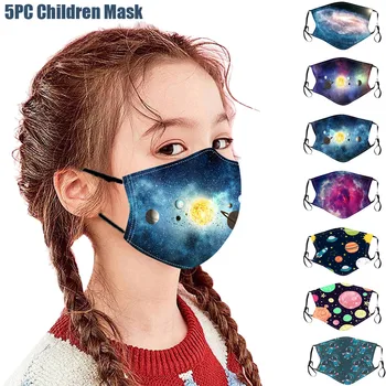 

5PC Children's Breathable Face Mask Face Shield Windproof Washable Mouth Mask Cloth Face Shield Reusable mondmaskers Cubrebocas