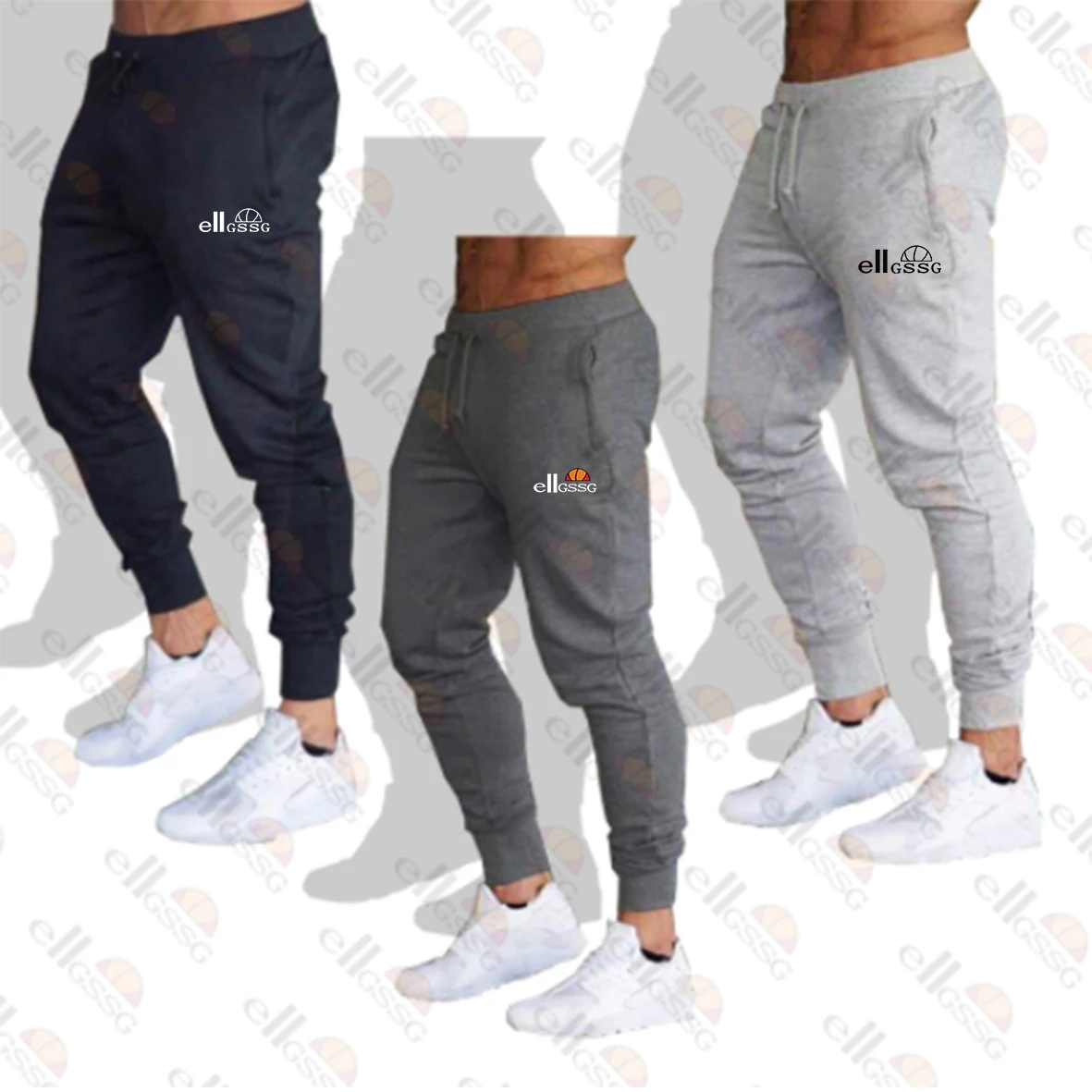 2021 de los hombres casuales resistente al desgaste Pantalones deportivos pantalones de entrenamiento de gimnasia color sólido simple calle correr deportes pantalones de traje