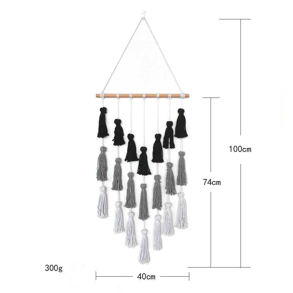 Макраме настенный тканый гобелен Бохо фон скандинавский Искусственные цветы в