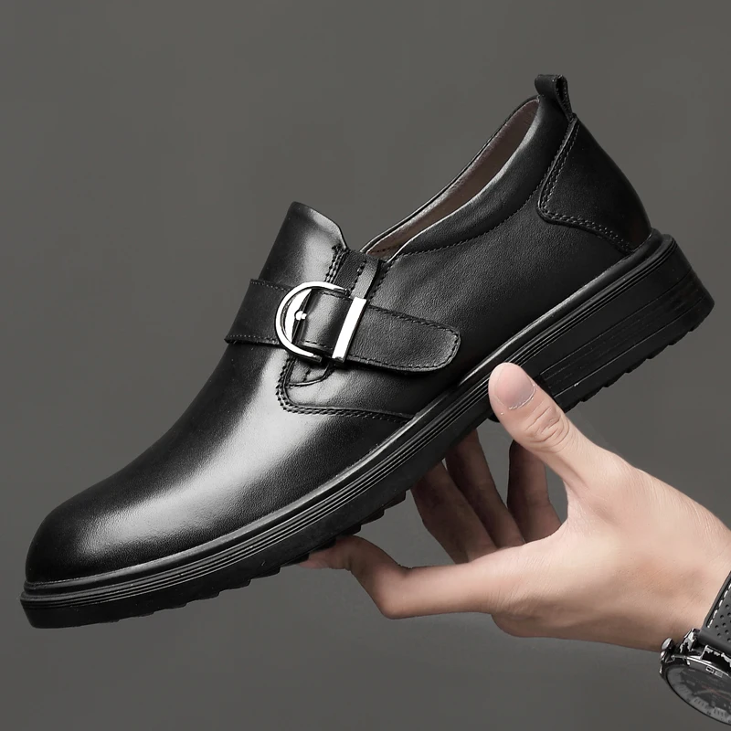 

Dress Shoes Men Daily Office Business Shoes Fashion Casual Leather Shoes Lace-Up Oxfords Shoes Formal Big Size Wedding Shoes