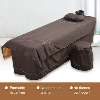 

4Pcs Beauty Salon Bedding Sets Massage Spa Duvet Cover Bed Quilt Pillow Stool Cover Breathable Cotton Bed Cover Toiletry Kits c