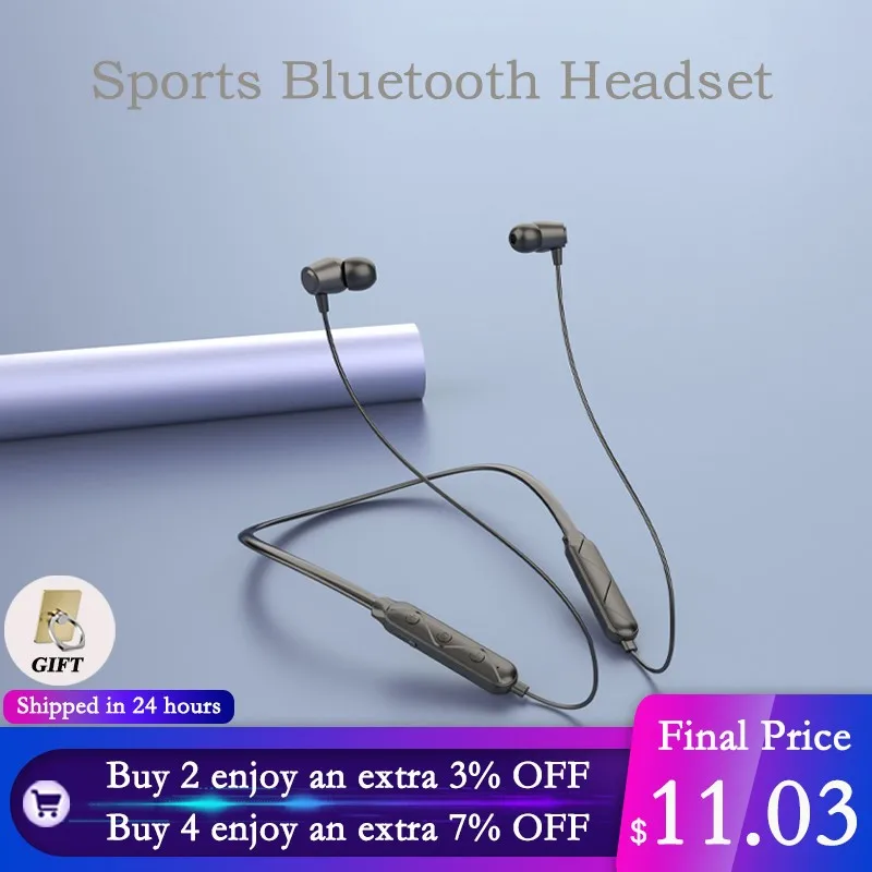 Спортивные Bluetooth наушники A5P стерео Музыкальная гарнитура Металлическая