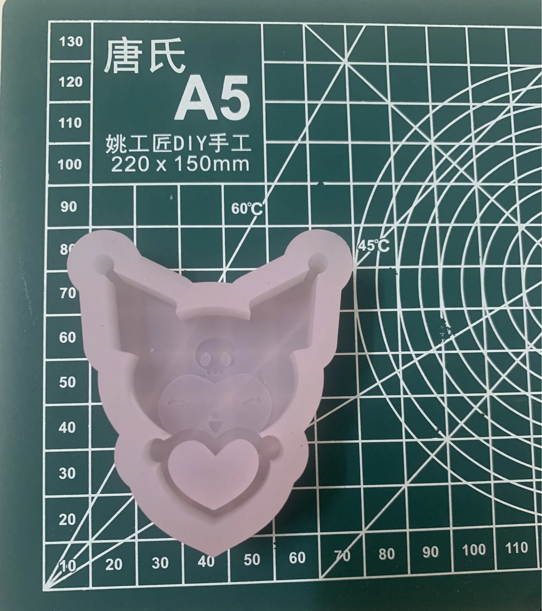 wsy-128 kitty heart quicksand mold resin shaker mold silicone handmade replication mould
