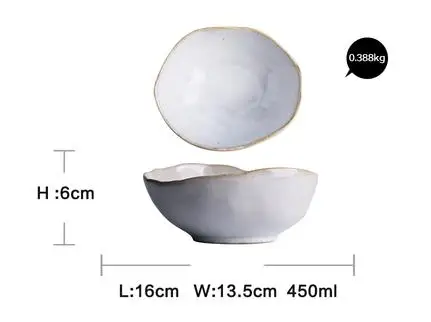 13.5 CM Bowl 1 шт., NIMITIME, в скандинавском стиле, керамическая тарелка, блюдо для домашнего использования, нерегулярная миска для риса, Салатница, плоская тарелка для салата, посуда - Цвет: 13.5 CM Bowl