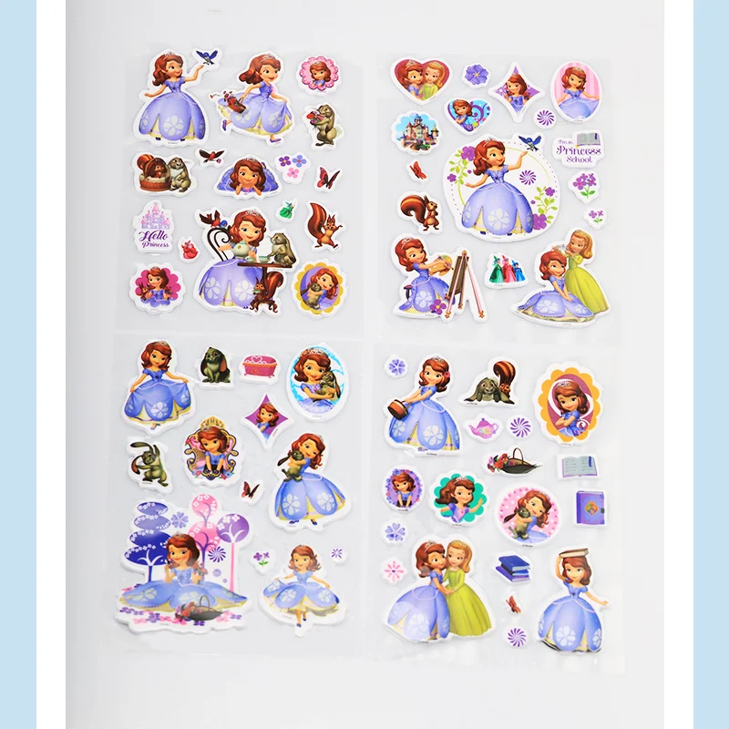 Cartoon Disney Kids Stickers Sophia Princess Puzzle Handmade Stickers For Children Book DIY Sticker Pegatinas Autocollant Enfant