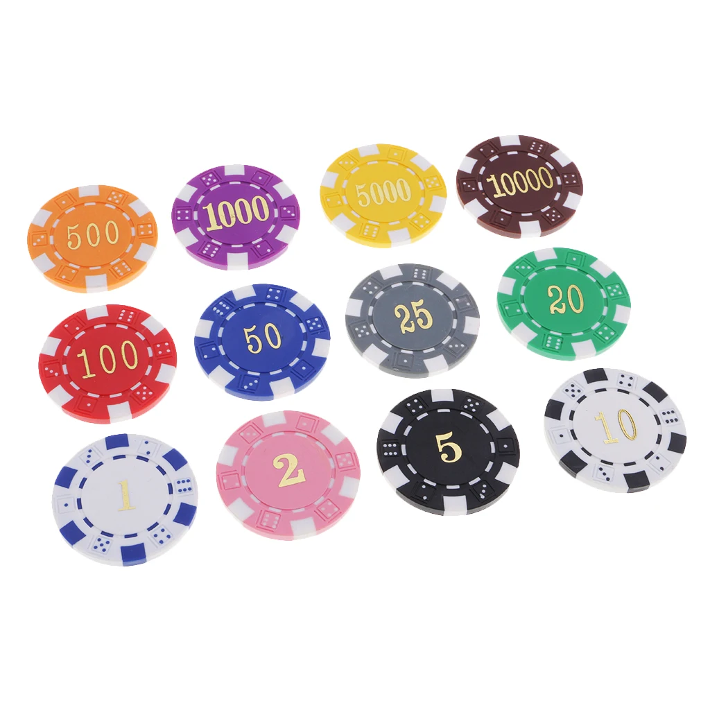 12PCS Poker Chips Casino Coins Professional Poker Chips Board Game Supplies
