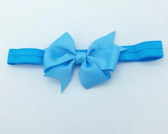 20 шт./лот Grosgrain бант из ленты повязки для волос Твердые Цвет для девочек эластичные ленты для волос Детские волосы бант аксессуары для волос - Цвет: 6
