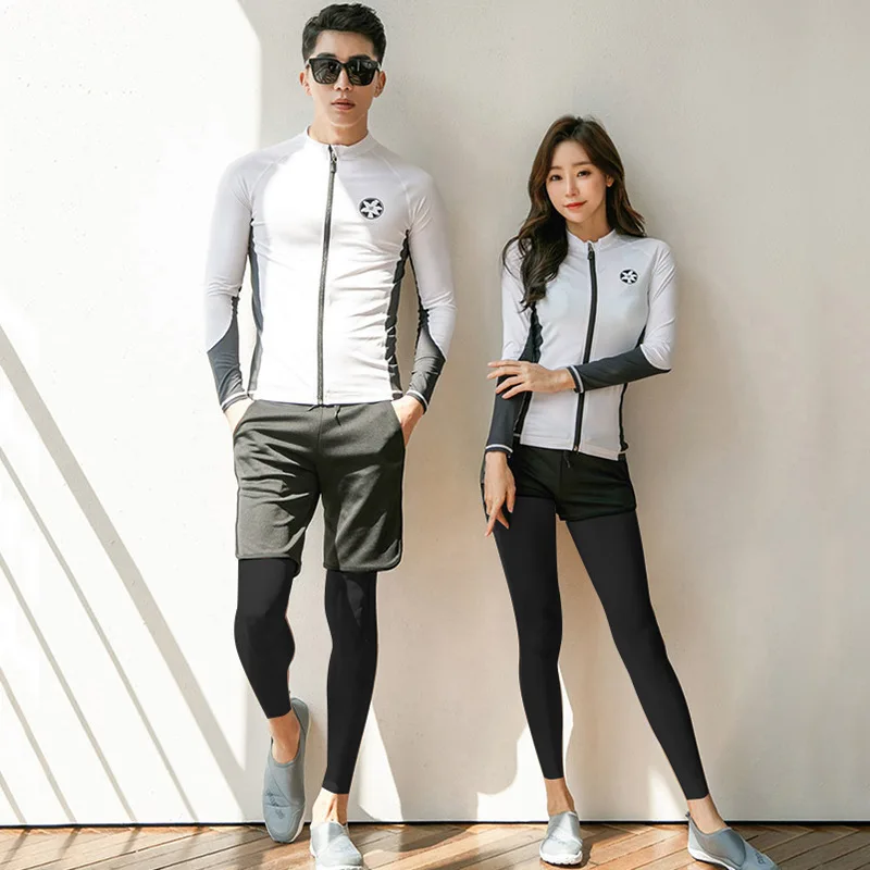 

Couples Diving Suit Women's Split Type Long-sleeved Swimsuit Trousers Sun-resistant Slimming Swimming Suit Snorkeling Suit Jelly