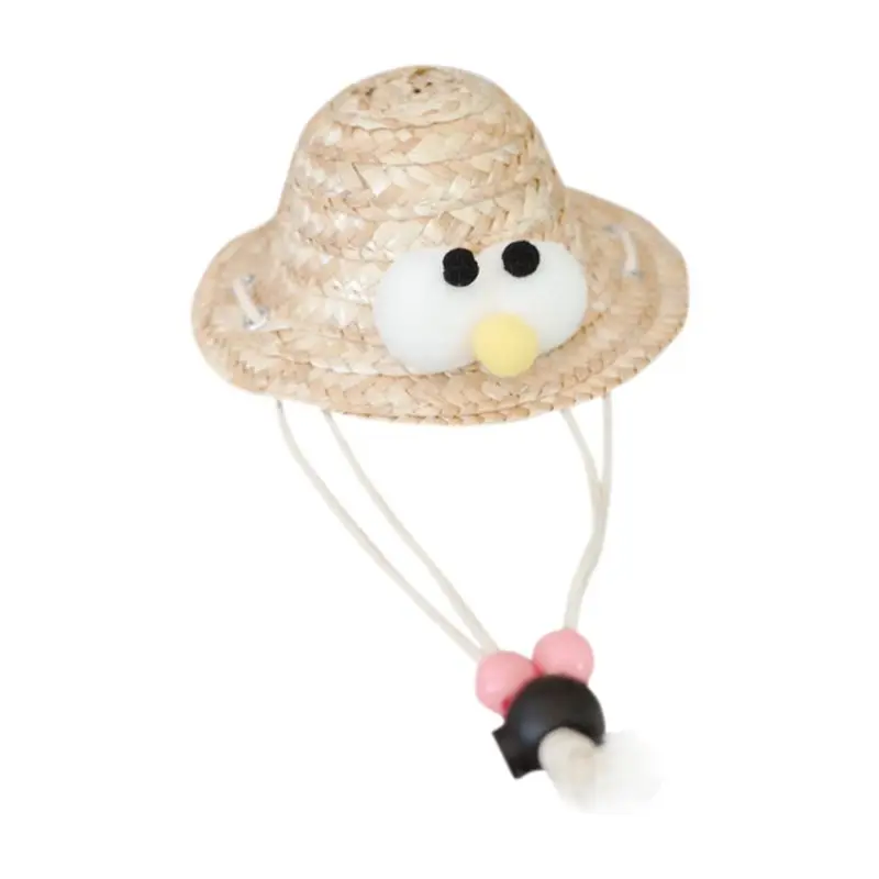 Соломенная Солнцезащитная шляпа для собак, уличная пляжная шляпа для домашних животных, Гавайский стиль, шляпы сомбреро для маленьких собак, кошек, регулируемый Подбородочный ремешок