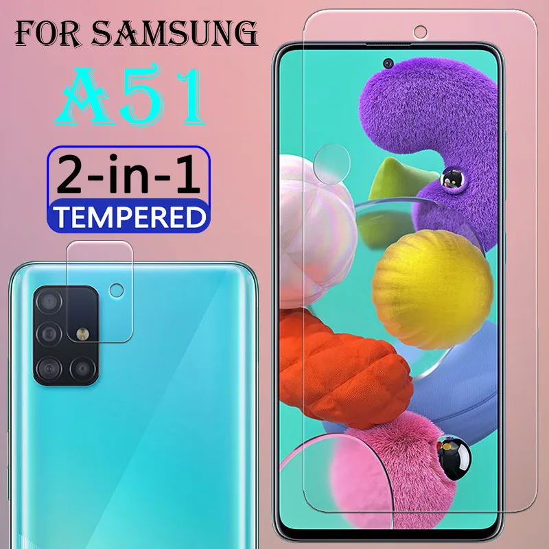 

2 in 1 on the for Samsung Galaxy A51 screen protector with camera lens Tempered Film A 51 glass samsungA51 HD Glas Para 6.5 inch
