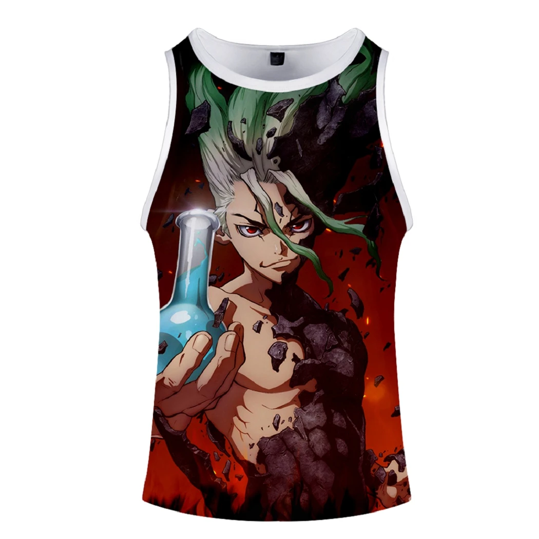 

dr.stone 3D Printed Tank Tops Sleeveless Fashion K-pop Men/women Cotton Summer New Concept Casual Vest Tank Top