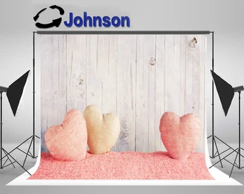 

Discount Gray Wooden Wall Pink Love Heart Carpet backdrop Computer print party photography backgrounds