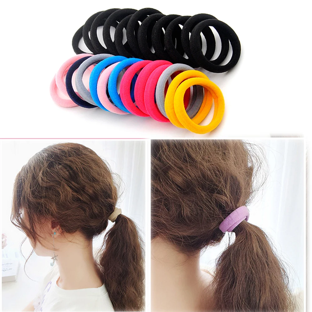 

100PCS Women Girls 4CM Candy Colors Elastic Hair Bands Ponytail Holder Rubber Bands Scrunchie Headband Baby Gir Hair Accessories
