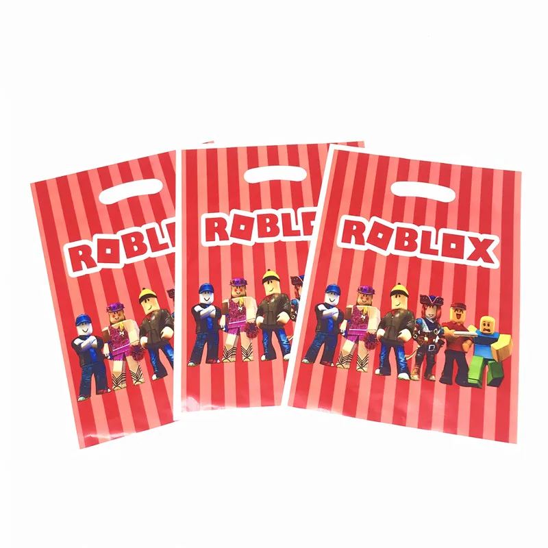 Juego de Decoración de cumpleaños para niños, bolsa de plástico desechable para regalo de dulces, bolsa de Fiesta Temática, suministros de Navidad, 10 unidades