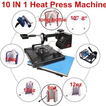 

10 In 1 Heat Press Machine Sublimation Printer For Customizing Mug/Cap/T Shirt/Bottle/Phone Case