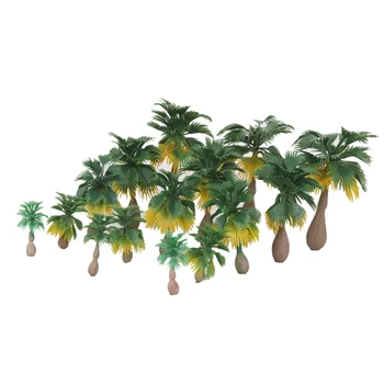 

15pcs Plastic Model Palm Trees 3.5-10cm Multi Scale for DIY Crafts, Wargames, War Gaming Scenery or Building Diorama Scenics