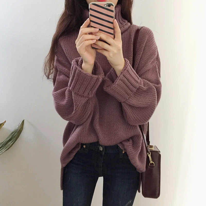 

Autumn And Winter New Korean Version The sweater Thick Casual Student Knitting sweaters Women Loose Pullover Vestidos