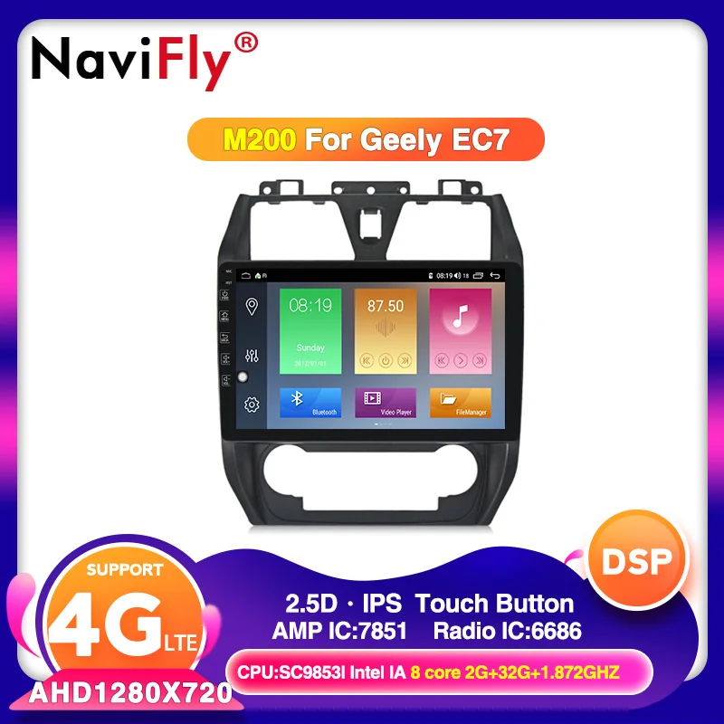 4G ram 64G rom Android10 автомобильный gps-плеер для Geely Emgrand EC7 2012-2013 мультимедийная навигационная система с Bluetooth DSP ips FM