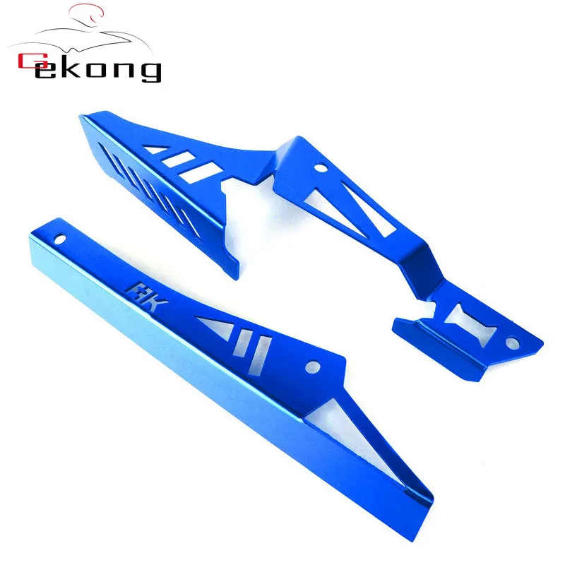 For KYMCO AK550 AK 550- Motorcycle CNC Aluminum Refit upper and lower chain cover Belt cover Shield accessories - Цвет: Blue