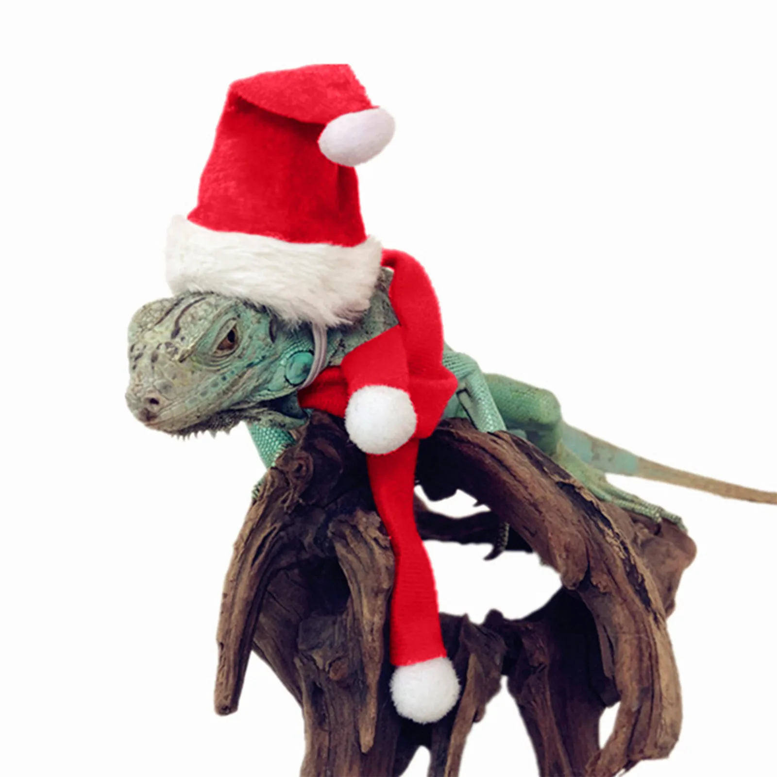 Pet Headgear Small Animal Clothes Chicken Pets Lizard Guinea Pigs Christmas Sets Christmas Hat Scarf Fleece Set Pet Costume Navidad Xmas Decor Noel