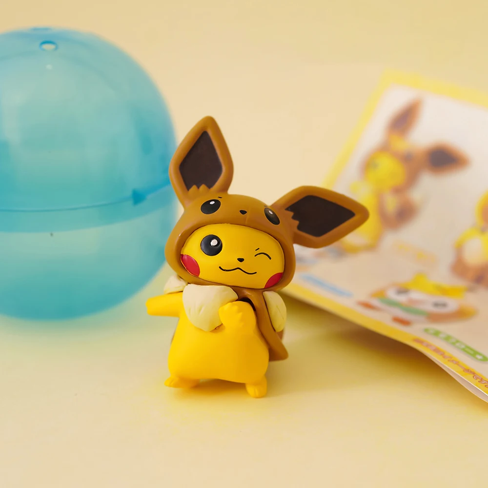 Покемон Takara Tomy 6 шт./компл. Pikachu Eevee фигурка большая голова кукла эльф шар Детская