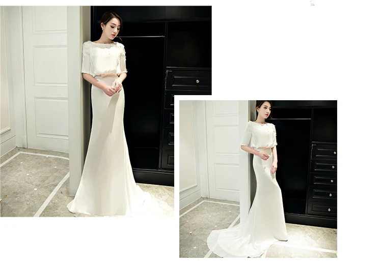 Длинное женское платье с коротким рукавом vestido de fiesta de boda, кружевное вечернее платье, платье с баской iltapuku