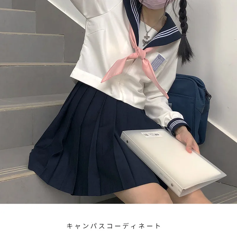 

Sailor Suit JK Women's Long-Sleeved Student Uniform Basic Style Original Genuine Autumn and Winter Blue In Stock