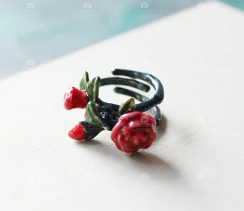 

2020 Anillos Rings Enamel Glaze First Act The Role Ofing Is Tasted Rose Gold-plated Flowers Graceful Fairy Fan Opening Ring