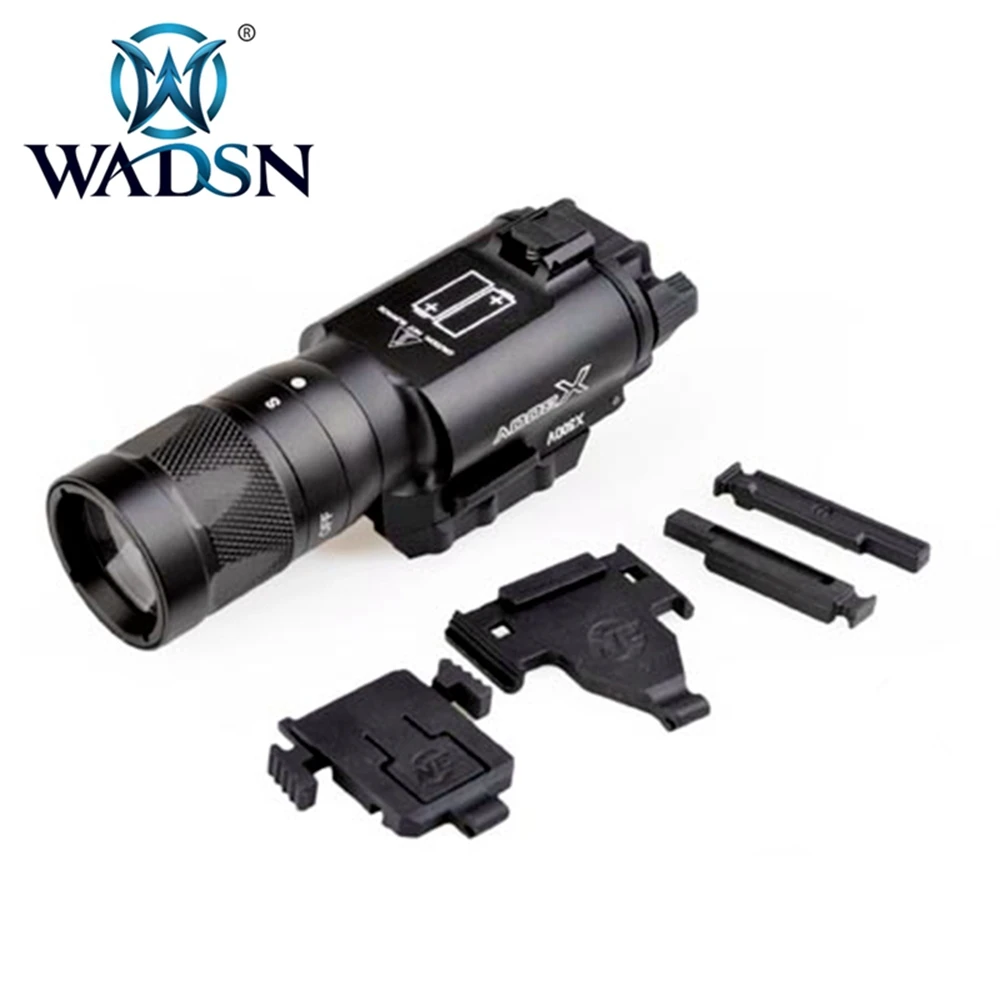 WADSN X300V Тактический стробоскопический фонарик свет пистолет Скаут фонарик направляющая пистолета крепление AR винтовка факела WNE01010 подсветка для оружия - Цвет: BK
