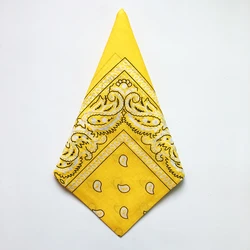 Fashion Hip Hop Paisley Bandana Scarf - 100% Cotton, 55x55cm, Multi - Purpose Accessory in Black and Red (Yellow Bandana)