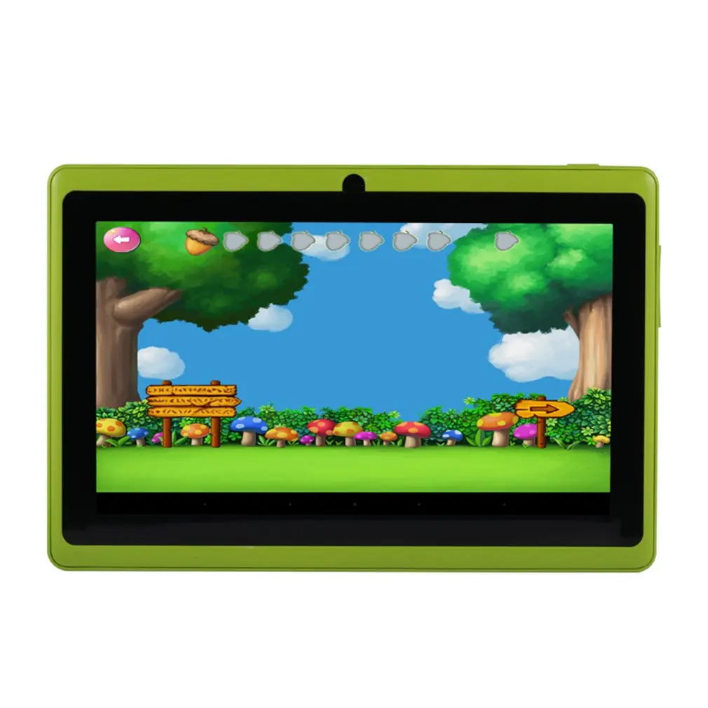 Q88 7 дюймов детский планшет 1G+ 8 Гб A33 4 ядра 0.3MP двойной Камера 1024*600 Android 4,4 планшетный ПК с силиконовой крышкой