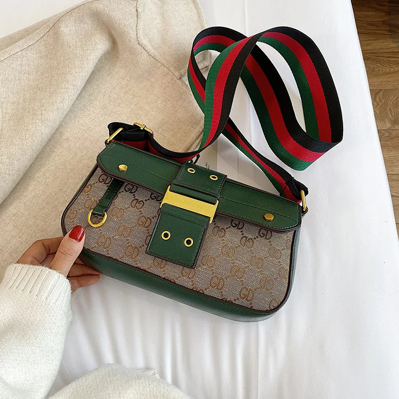 Роскошная сумочка, простые седельные сумки для женщин, модные женские дизайнерские сумки с буквенным принтом, сумки-мессенджеры через плечо с замком - Цвет: green