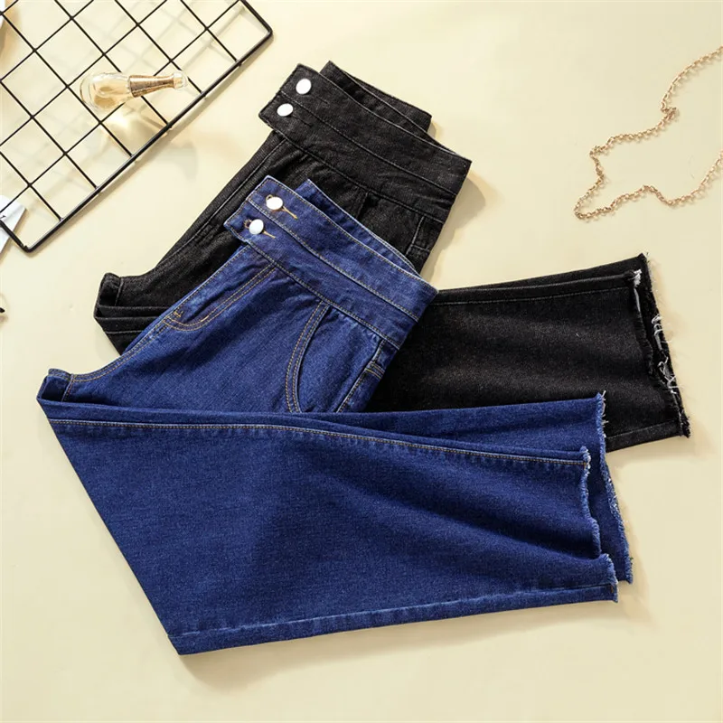JUJULAND женские свободные винтажные шаровары синие женские джинсы брюки с высокой талией хлопковые джинсовые женские Джинсы бойфренда 8049