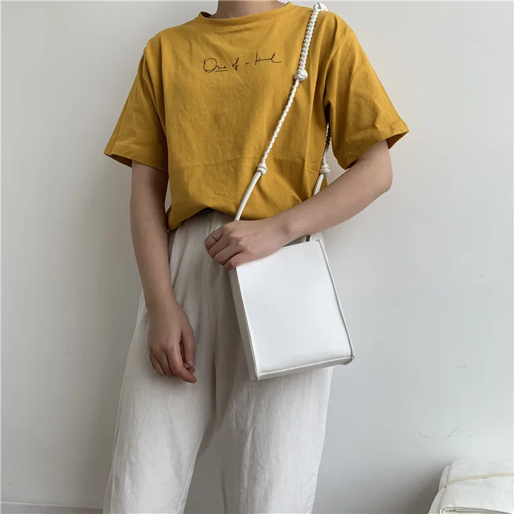 Новая женская сумка однотонная модная женская сумка Повседневная Студенческая сумка через плечо Маленькая квадратная сумка через плечо женская сумка
