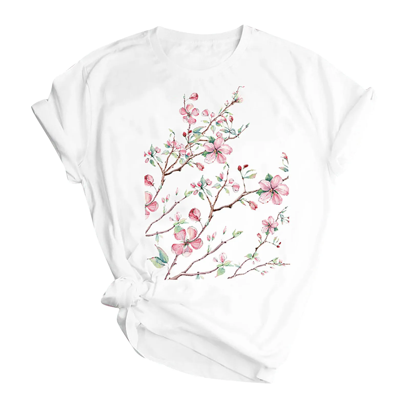 Woman Butterfly Tree Print Harajuku Summer Tshirts Casual Round Neck Short Slee Top Tee Shirt,Drop Ship