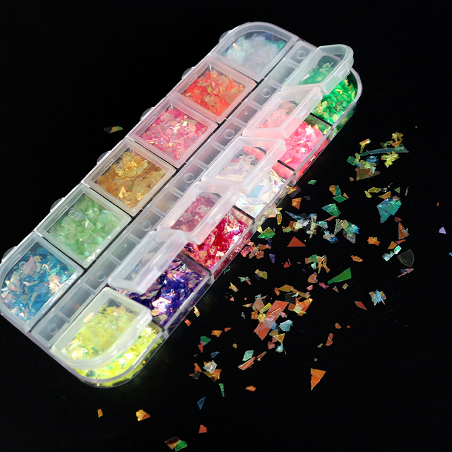 Nail Sequins Aurora AB Mermaid Nails Art Flakes Stunning Paillette Heart Butterfly Star Spring Sticker Decoration Tips