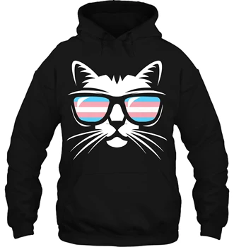 

Black Navy Transgender Pride Cat Gift Support Trans Community Cartoon Unisex New Fashion Streetwear Hoodies Sweatshirts