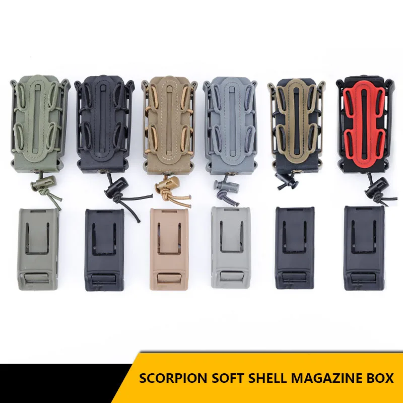 

Tactical Single Rifle Pistol Mag Pouch, Soft Shell, Adjustable Open Top , Pocket with MOLLE Buckle Belt, Accessory Box