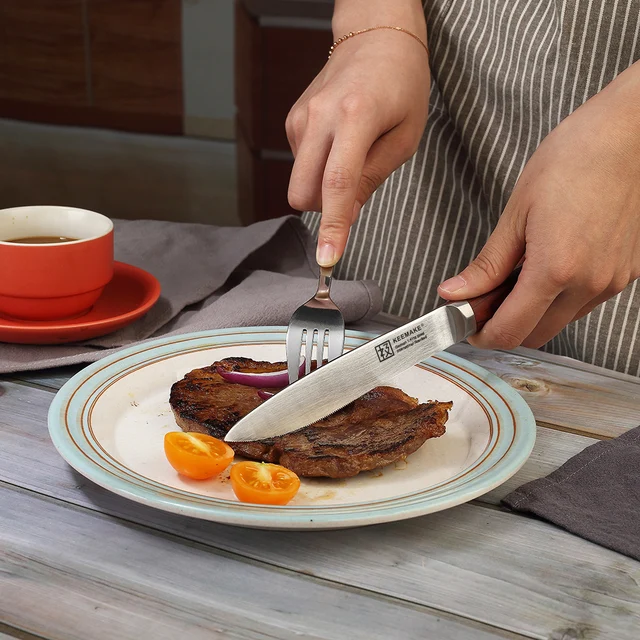 Sunnecko Keemake 4Db Steak Kések Karácsonyi Ajándékdoboz Csomagoló Vacsora Kés Vágott Német Acél Konyhai Asztali Edények - Image 5