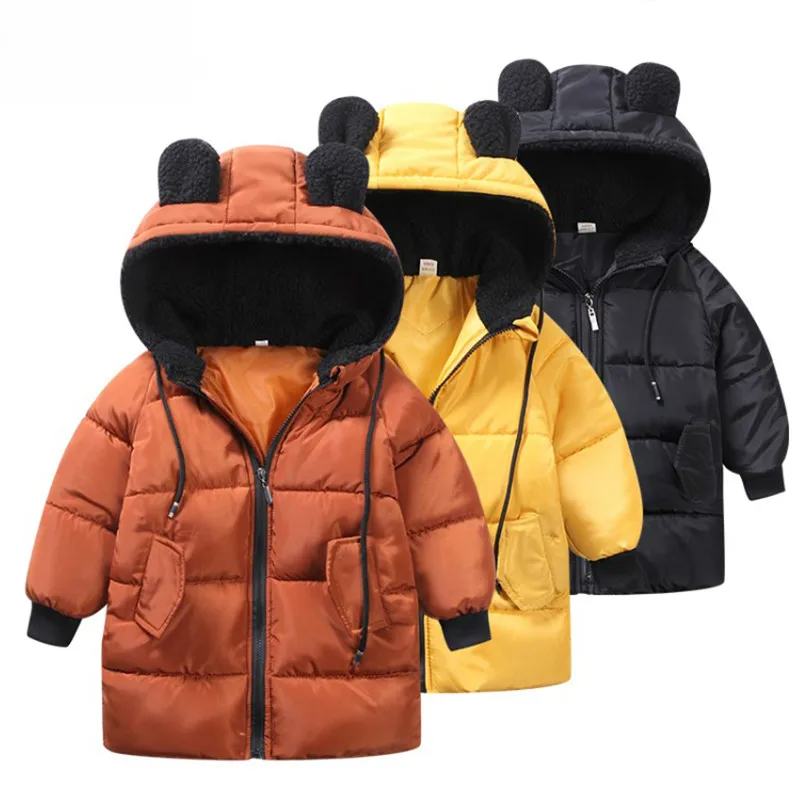 80-130 см куртки для девочек пальто для мальчиков детская зимняя верхняя одежда, пальто повседневная одежда для маленьких девочек зимние парки Детская куртка